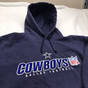 Dallas Cowboys Hoodie Sweatshirt Mens SMALL Reebok NFL Football Embroider Pocket